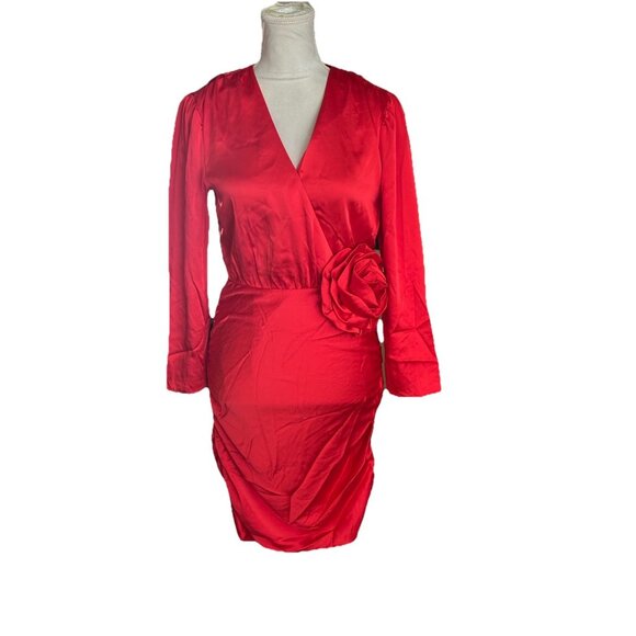 Future Collective  Rosette Mini Dress  Floral Ruched V Neck Whimsigoth Sz 4 NWOT - Picture 12 of 13